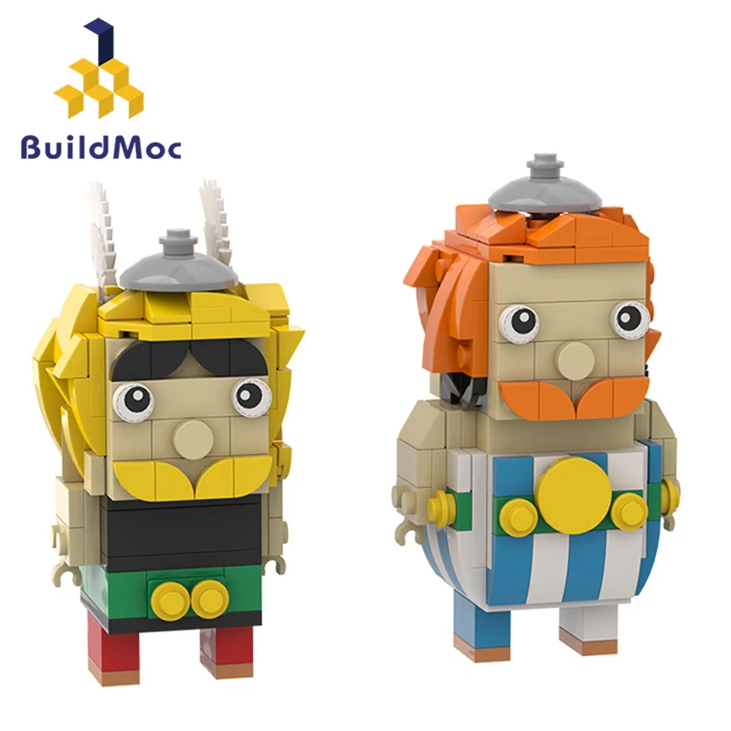 Buildmoc аниме экшн-фигурки Asterixs и Obelixs Brickheadz комикс персонаж кукла строительные