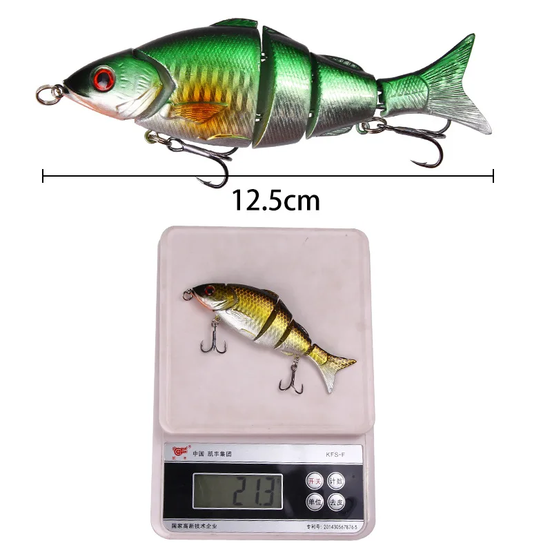 

12.5cm 21.3g Sinking Wobblers Fishing Lure Wobbler Multi Jointed Swimbait 3d Eyes 5Segment Hard Bait Casting Lure Bass Tackle