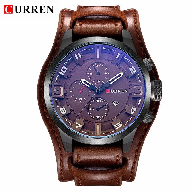 

Relogio Masculino Mens Watches Top Brand Luxury Leather Strap Waterproof Sport Men Quartz Watch Military Male Clock Curren 8225