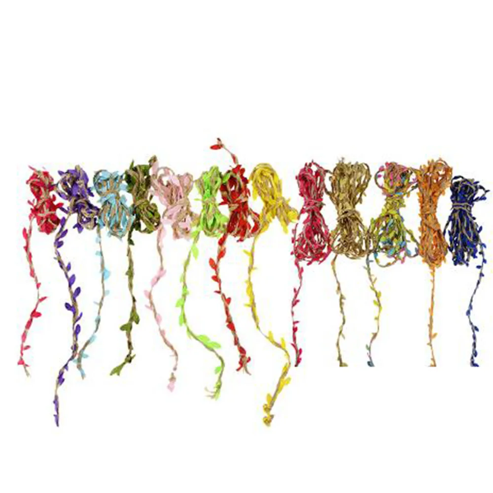 2 м 5 имитация зеленых листьев плетеная пеньковая веревка сделай сам для свадьбы