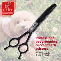 fenice 7 0 inch professional dog grooming scissors curved thinning shears for dogs cats animal hair tijeras tesoura