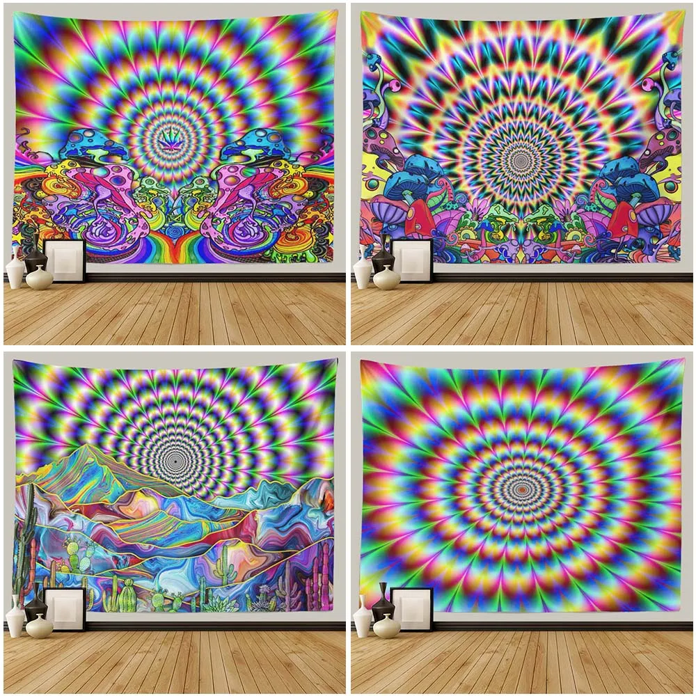 SepYue Tapestry Wall Hanging Bohemian Psychedelic Art Decorative Background for Living Room Bedroom Mandala 95x73cm | Дом и сад