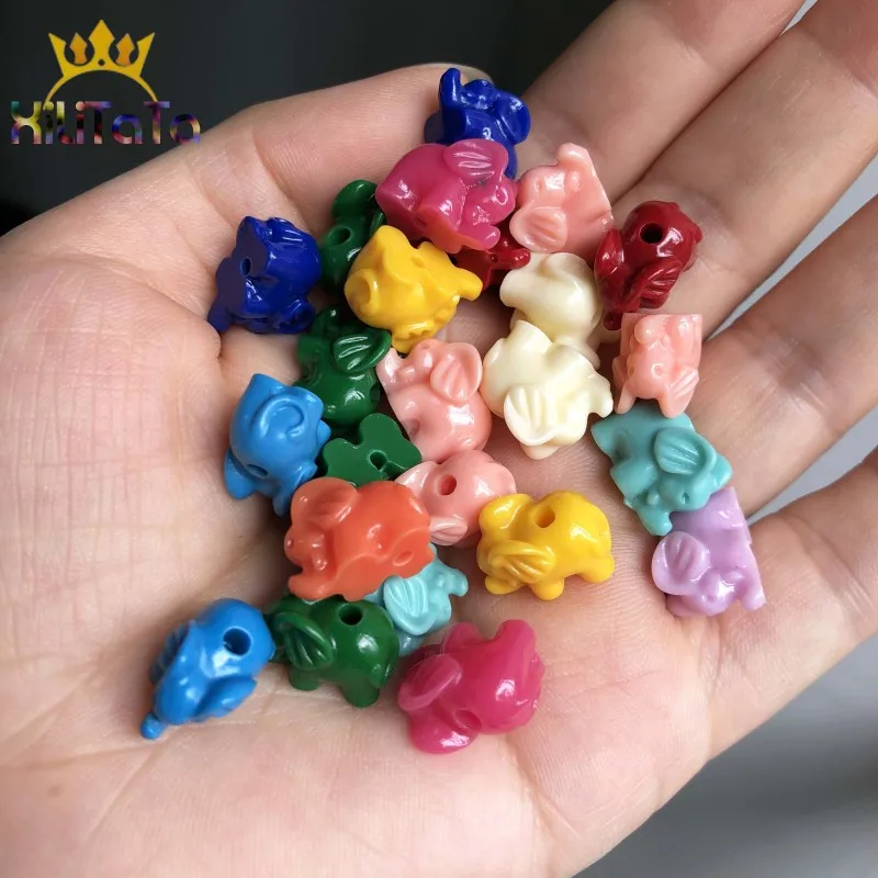 20 шт. бусины из смолы слона тюльпаны синтетический коралл фурнитура для Diy