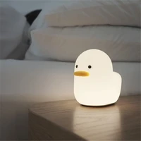 cute duck led night lamp creative silicone soft touch bed light usb chargeable fetival gift home decoration ornaments
