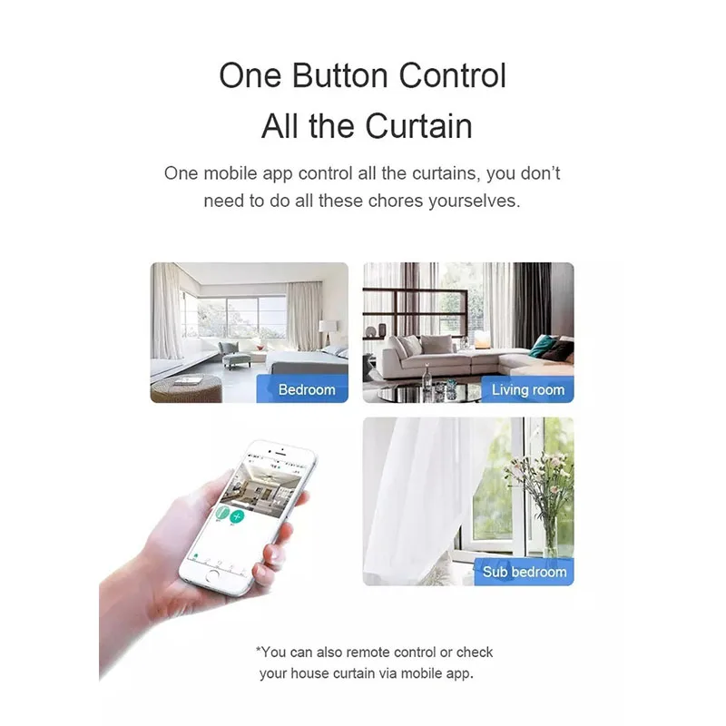 

Tuya Intelligent Wireless Electric Curtain Motor Auto Motorized Curtain Status Track Timing APP Remote Control for Alexa Google