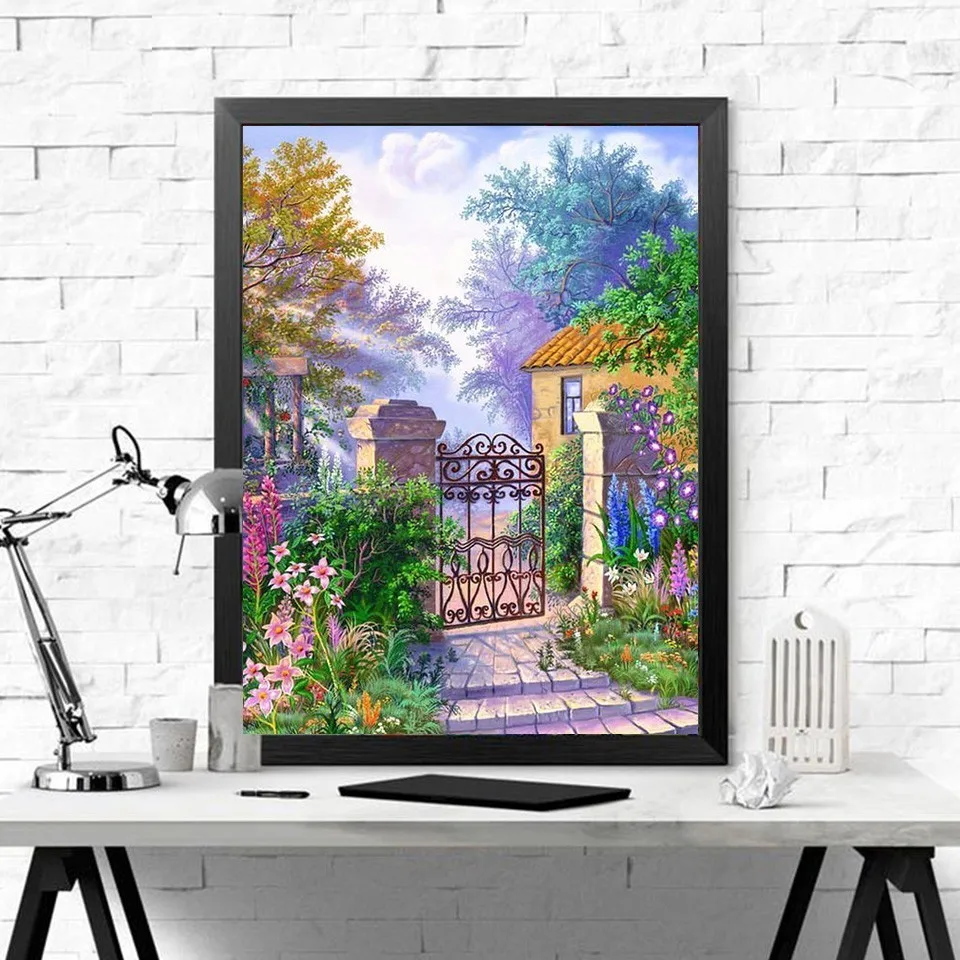 EverShine DIY Diamond Painting Scenery Picture Of Rhinestones Embroidery Courtyard Landscape Mosaic Home Decor | Дом и сад