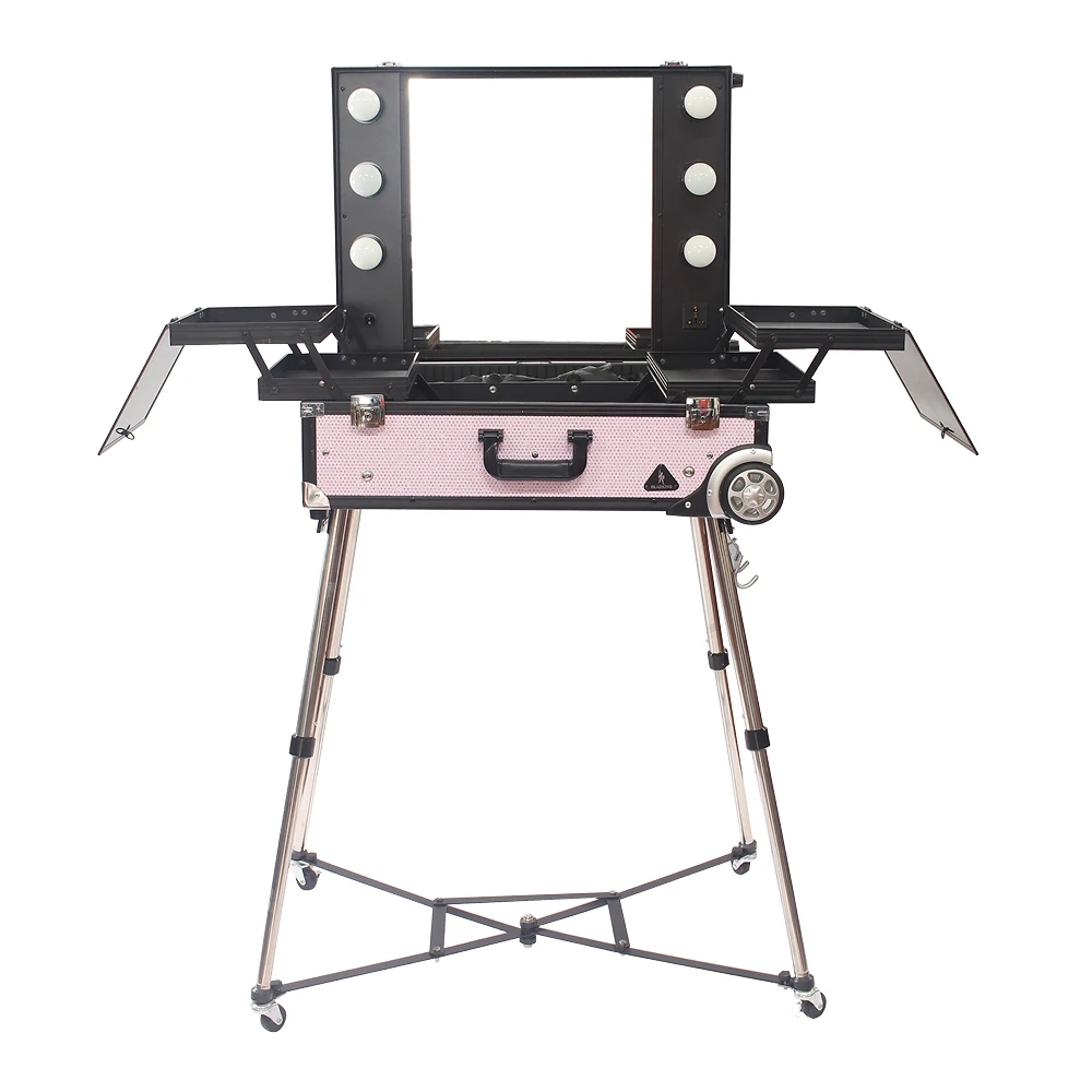 Модный профессиональный Роллинг макияж станция с огнями и ножками FB9636K