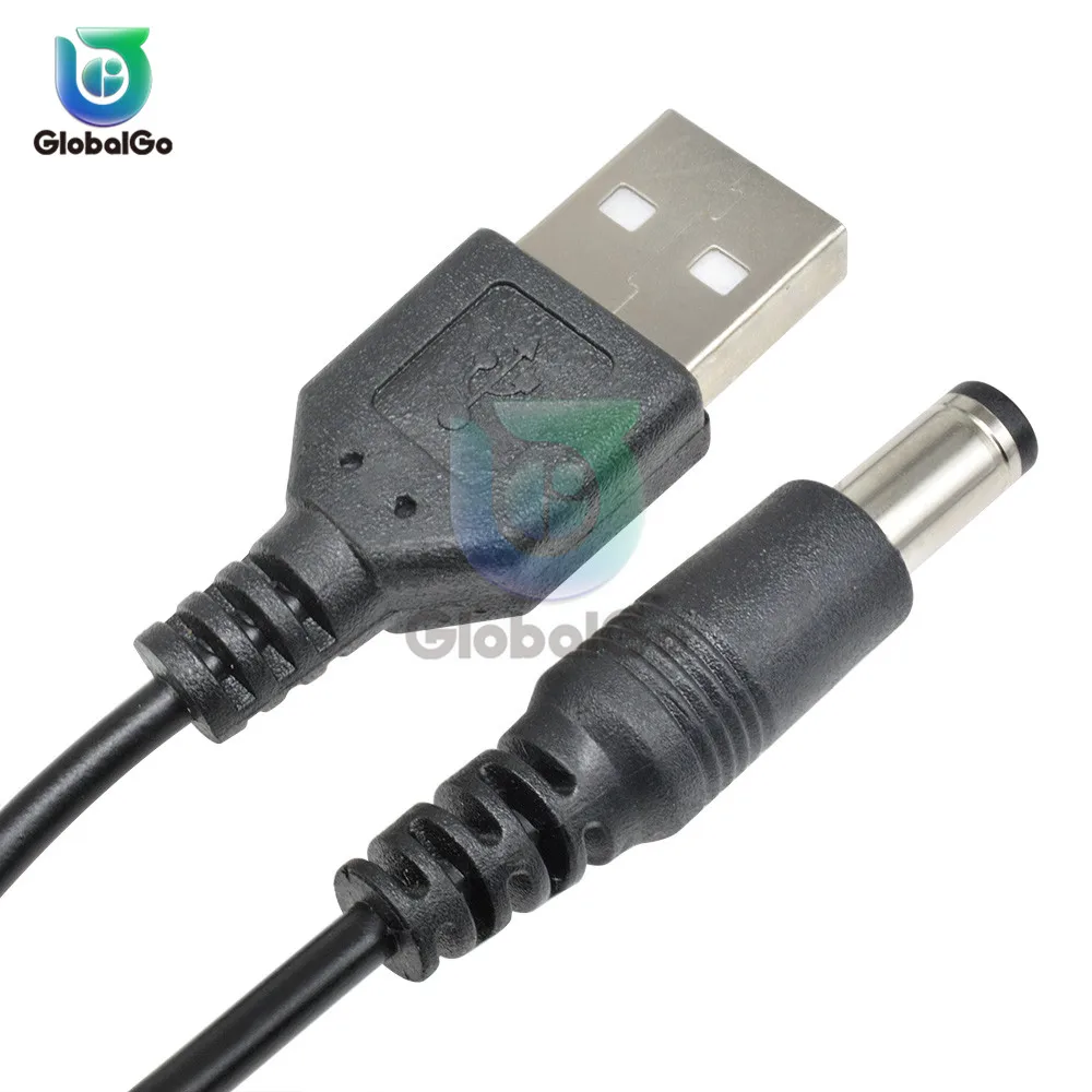 USB 2.0 to DC Power Connector Adapter Cable 5.5mm X2.1mm 5.5X2.1 Mini Charging Line Long 80CM | Строительство и ремонт