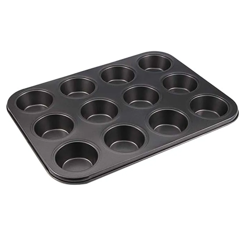 

1pcs Baking Mold 12-hole Cup Flat Bottom Non-stick Cake Mold 6.5cm Mini Cake Mold Muffin Mold Non-stick Coating Baking Pan