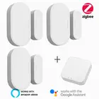 Датчик двери Tuya Smart ZigBee, датчик открытиязакрытия дверей, совместим с приложением Alexa Google Home IFTTT TuyaSmar tLife