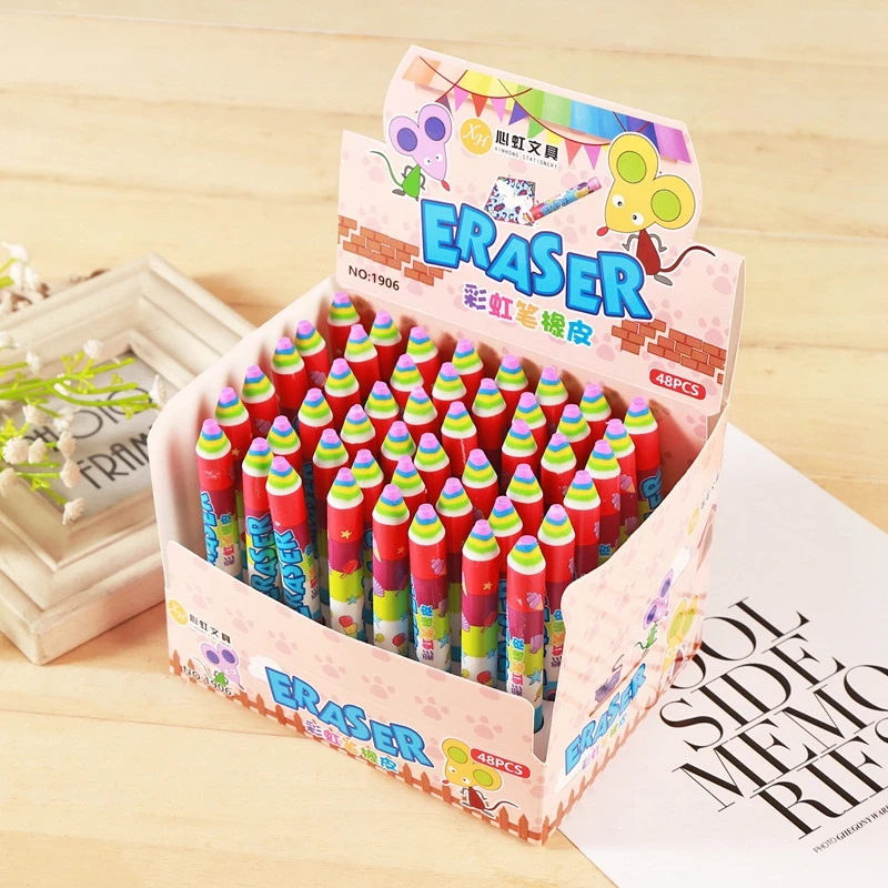 1 шт. креативный ластик в виде радужной ручки милые Мультяшные канцелярские