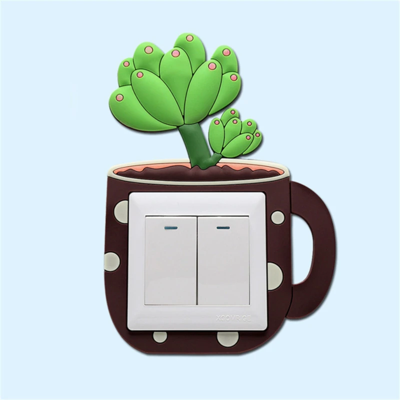 Светящийся Переключатель кактуса стикер креативный переключатель гнездо для