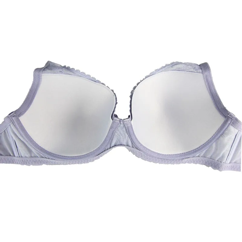 Mierside 1641 Beige/Purple Plus Size Lace Big Bra Solid Sexy Bralette 3/4 Cup Underwear Women Everyday 38-46C/D/DD/DDD/E/F