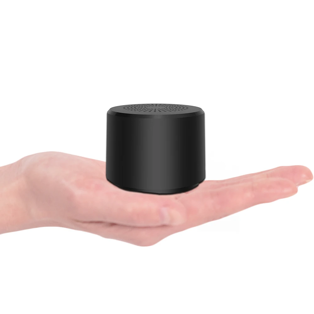 BLACK Круглый Портативный мини беспроводной Bluetooth динамик сабвуфер умный Голосовое управление портативный Bluetooth динамик 5,0 - Цвет: BLACK