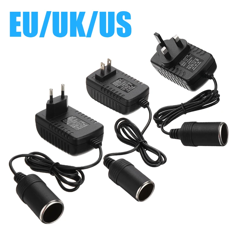 EU/US/UK адаптер для автомобильного прикуривателя DC трансформатор Зажигалка 240 В до