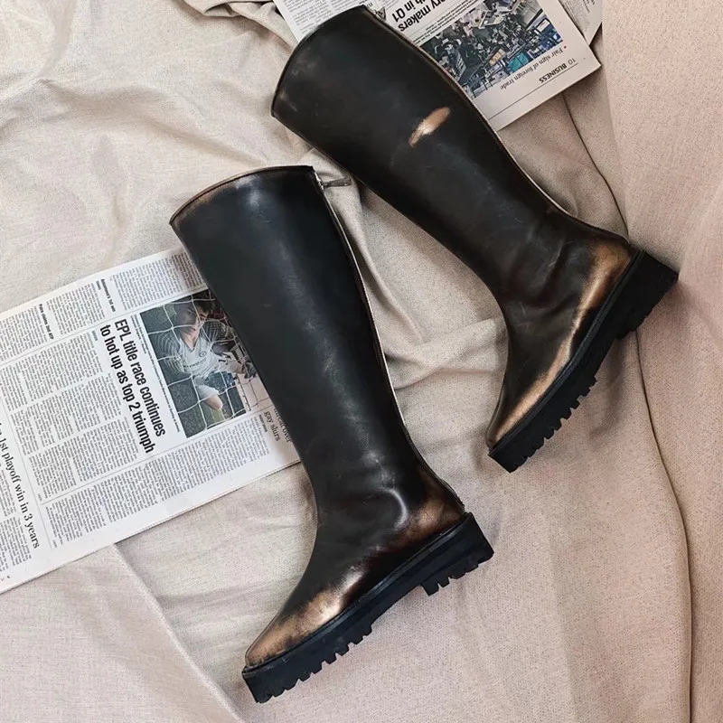 Модные высокие сапоги до бедра из натуральной кожи сексуальный носок колена с