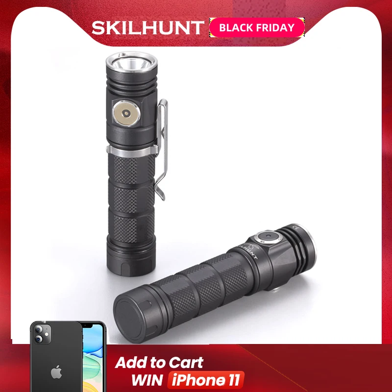 Skilhunt M200 CREE XP-L светодиодный магнитный фонарик для зарядки