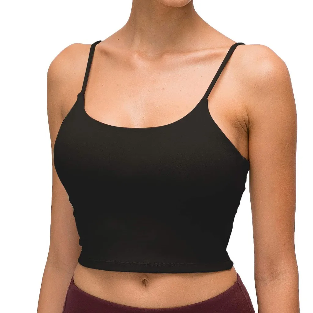 

Fashion Women Sleeveless Casual Vest Ladies Push Up Brassiere Sexy Chest pad movement Short Tank Tops Camis Fitness Crop Tube