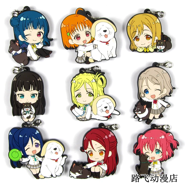 Брелок Love Live аниме Кодори Нико Рин Umi Maki Chika Dia Riko Yoshi kc Kunikida кэнан резиновый ремешок