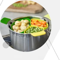 dropshipping 3set kitchen steamer basket steamer vegetable instant cooker multifunctional kitchen accessories cookware
