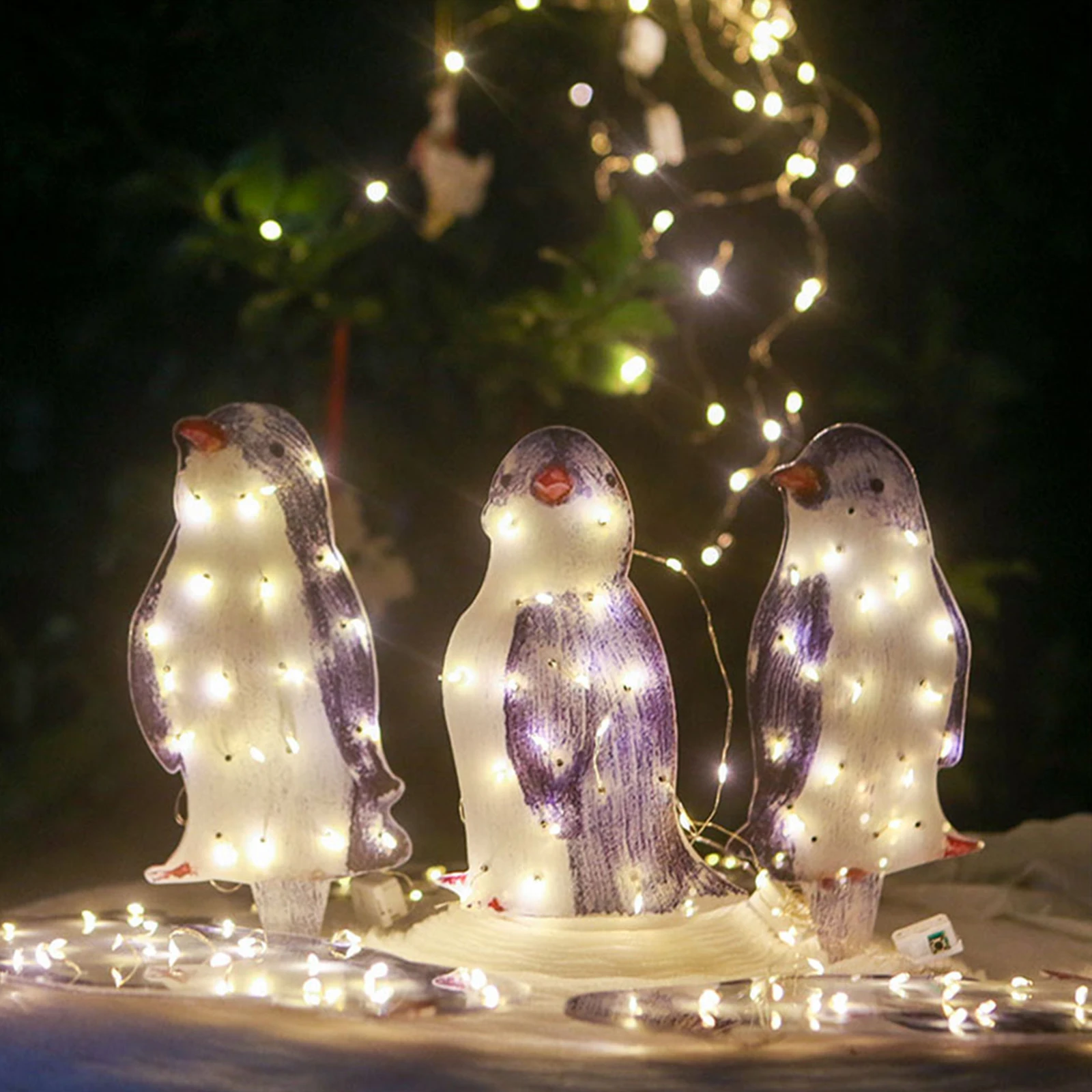 

Light-Up Penguin Acrylic Christmas LED String Light Ornaments Patio Yard Garden for Lawn Corridor Courtyard Festival Decoration