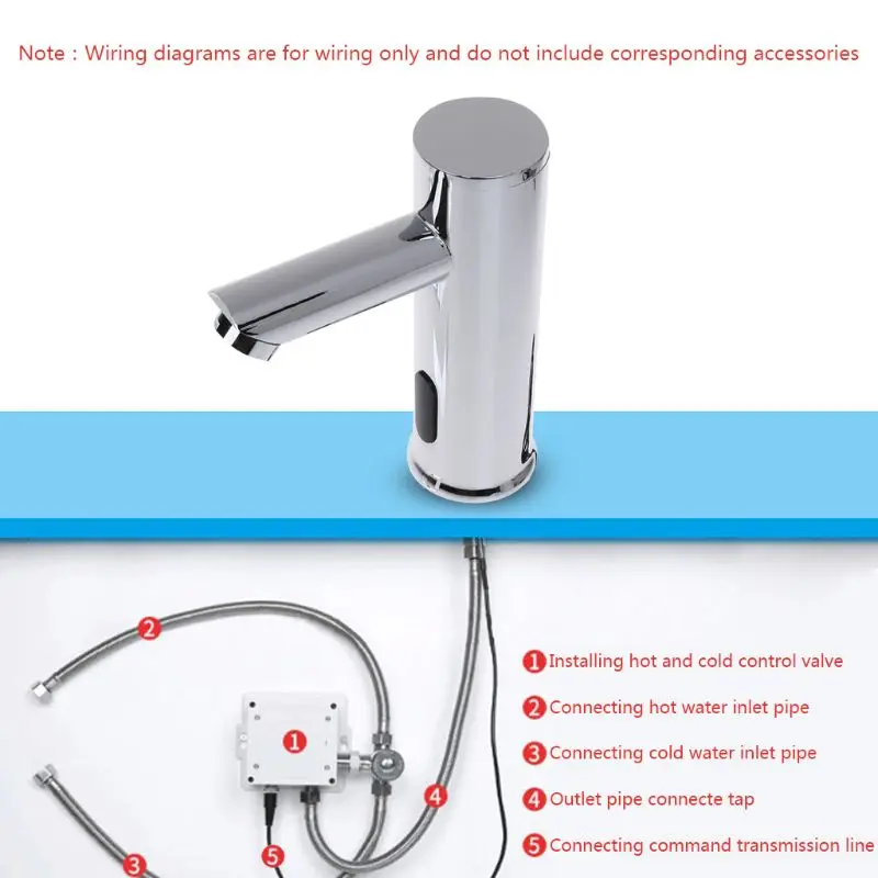 

Bathroom Automatic Infrared Sensor Sink Faucet Touchless Basin Water Tap Deck Mounted 4X7A