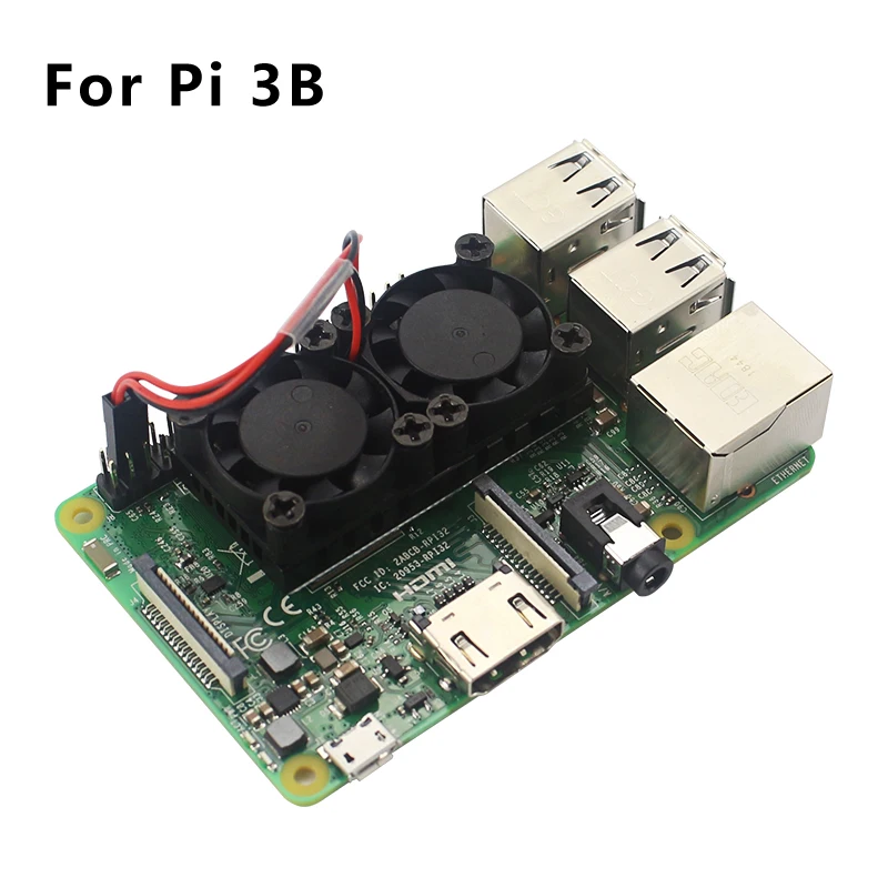 Raspberry Pi Dual Fan с теплоотводом Ultimate Double Cooling Fans Cooler для 3 Model B + Plus или 3B | Электроника
