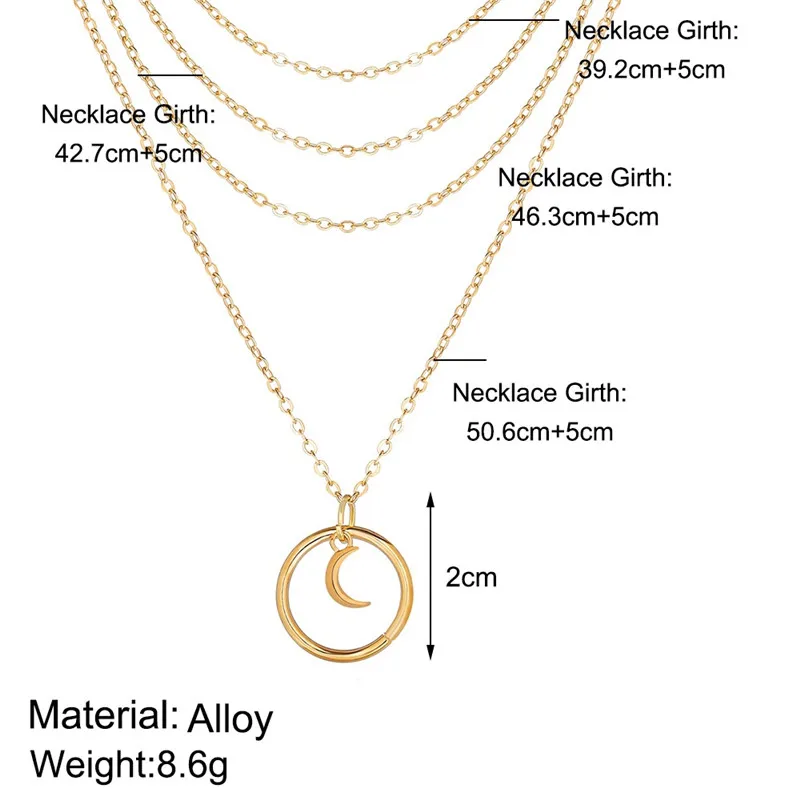 CC ожерелье женское золото 4 шт наборы цепочек подвеска чокер корейские ювелирные