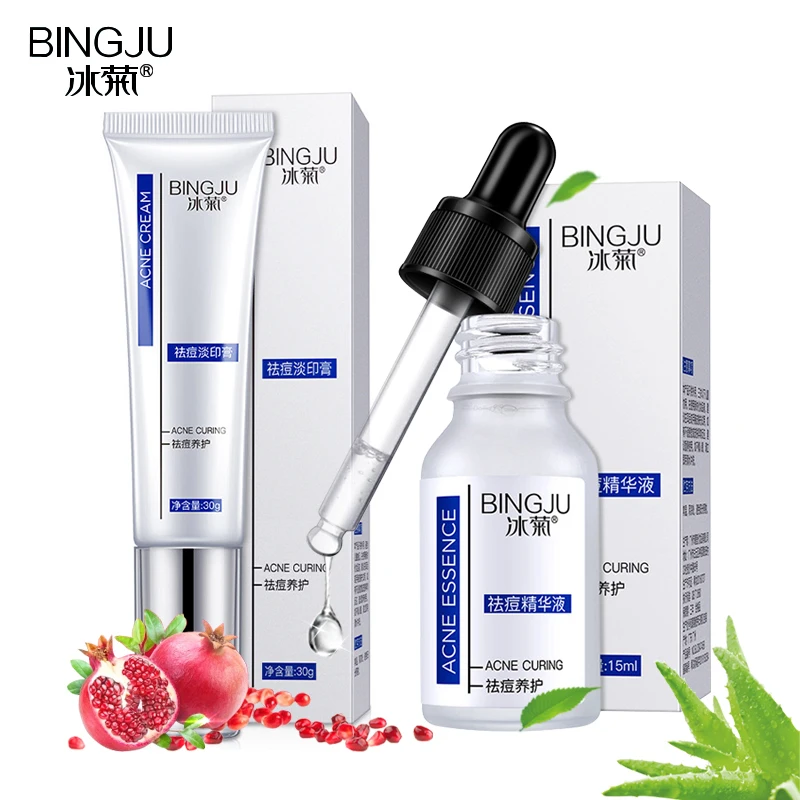 

Face Acne Cleaning Cream+Acne Treatment Essence Plant Extracts Oil Control Skin Care Remove Repair Comedone Pimple Face Care