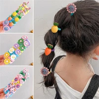 10pcs fashion kids girls elastic rope handmade rubber bands flower hair ring cute scrunchie high quality hair accessories
