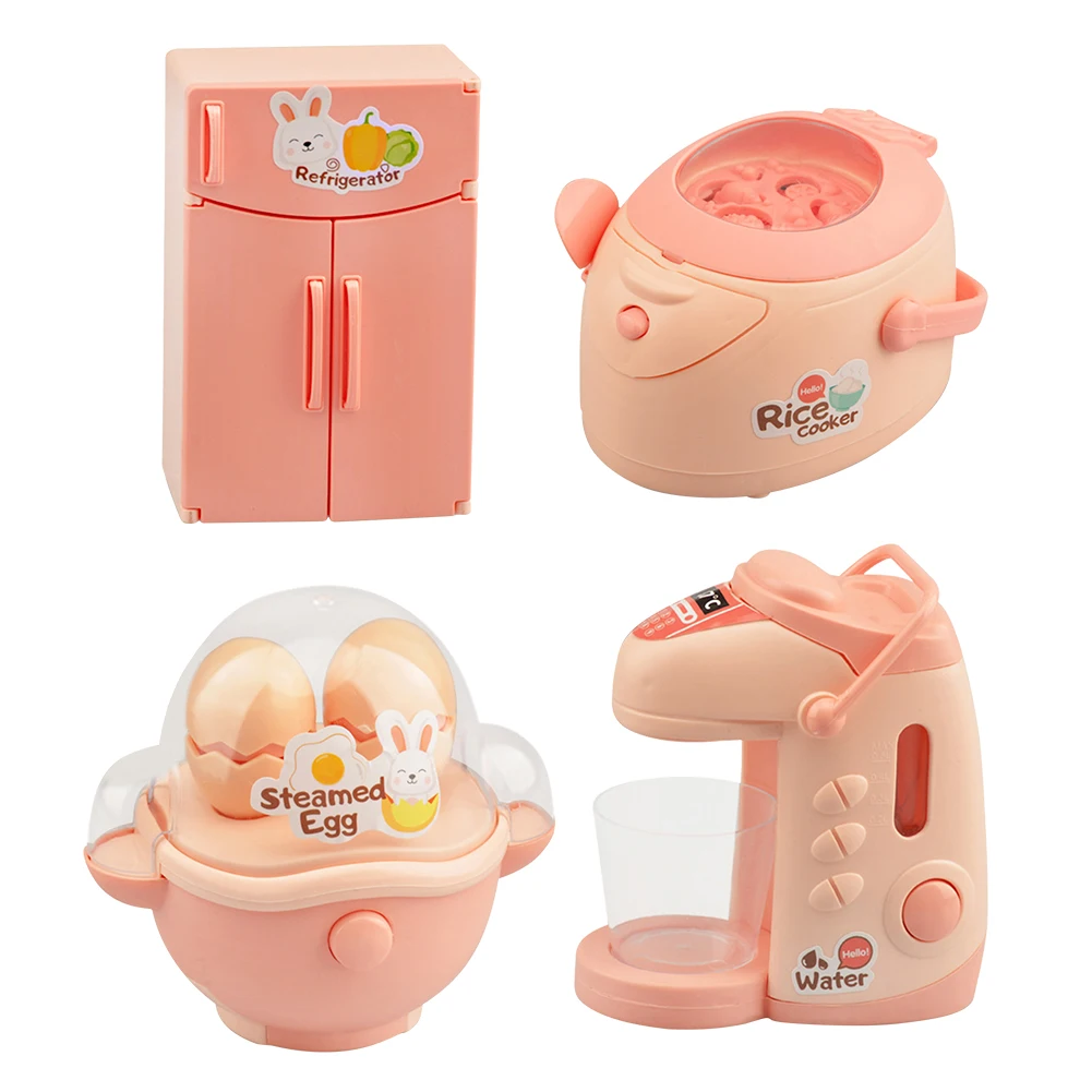 

Simulation Household Appliances Toys for Children Refrigerator Rice Cooker Egg Steamer Kettle for Hand-eye Coordination Prop
