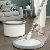 Microfibre Spin Mop Easy Wring Wood Floor Ultraclean Magic No Hand Wash Mop with Bucket Mop Parowy Household Cleaning Tools DG50