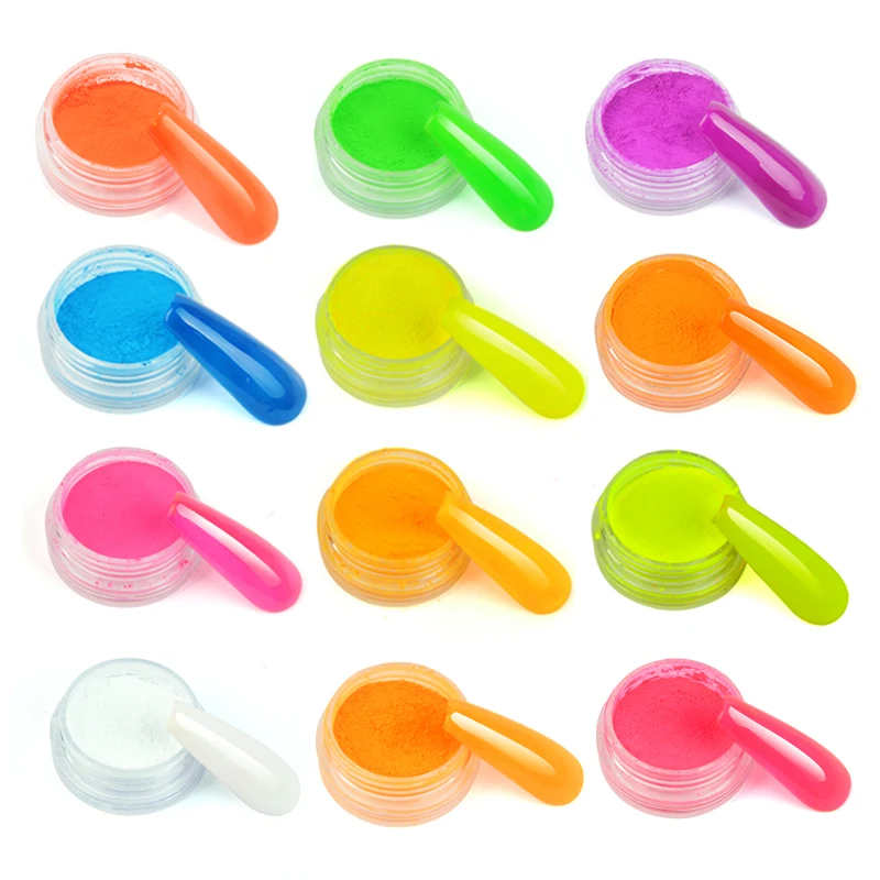 

1 Box Neon Pigment Powder Nail Fluorescence Gradient Glitter Summer Shinny Dust Ombre DIY Nail Art Decor Manicure