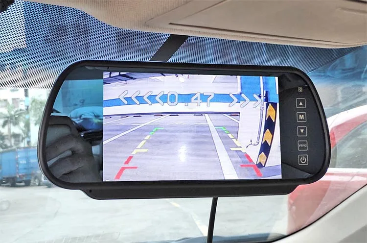 DIYKIT 7 дюймов зеркало заднего вида автомобиля монитор+ 18 цветов видео-радар для парковки+ IR Автомобильная hd-камера Система помощи при парковке
