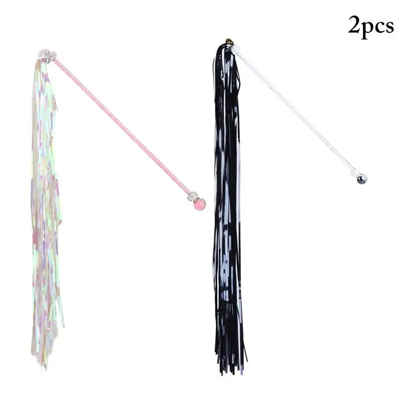

2PCS Cat Kitten TeaserFeather Interactive Stick Toy Wire Chaser Shiny Cat interaction Training Toys Pet Supplies Dropshipping