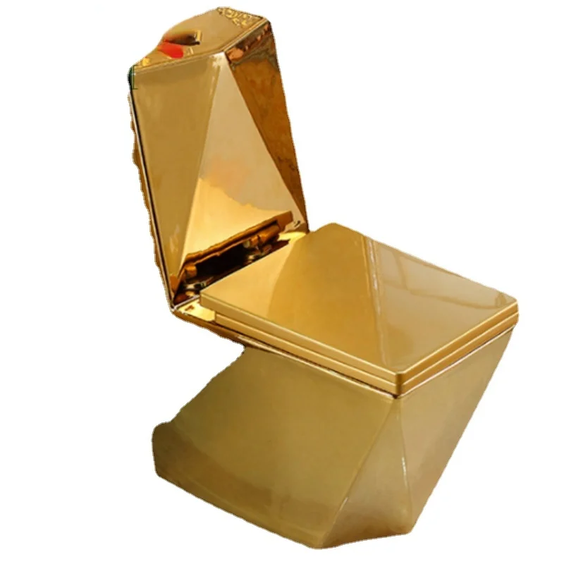 

Inodoro de cerámica para baño, asiento de inodoro dorado, color doradoCD