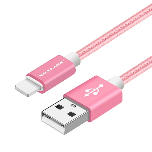Pink VOXLINK 8-контактный usb-кабель для быстрой зарядки, usb-кабель для iphone x xs xr 8 7 6 s plus 5 5S ipad mini, кабели для мобильных телефонов - Цвет: Pink
