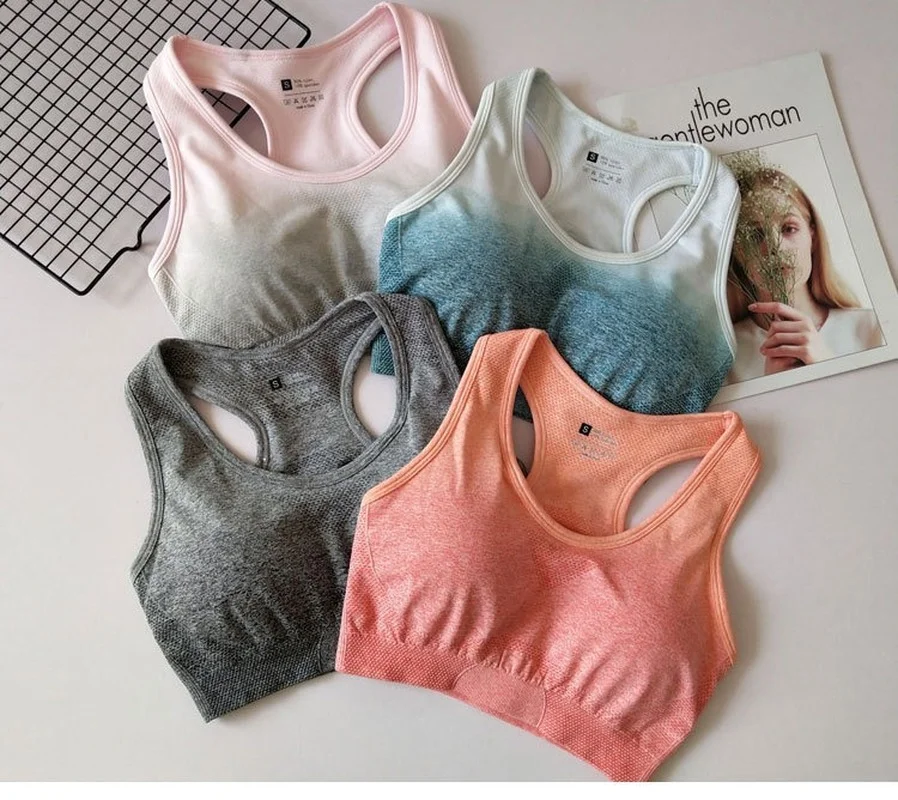 

Energy Seamless Shockproof Sports Yoga Bra Running Yoga Bra Ombre Vest Top Women GYM Fitness Sports Push Up Workout Sportswear