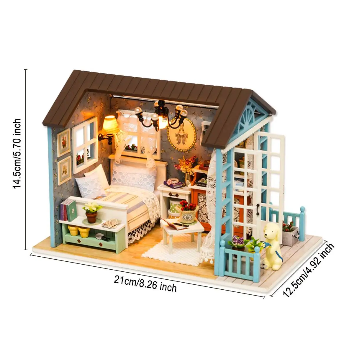 

Doll House Miniature DIY Model Dollhouse With Furnitures American Retro Style Wooden House Handmade Toy Forest Times