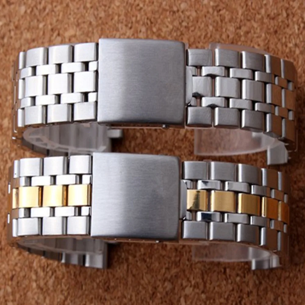

19MM Silver Gold Oyster Fold Deployment Clasp Watch Band Strap Bracelet For Prince Series Watch Part Watchband