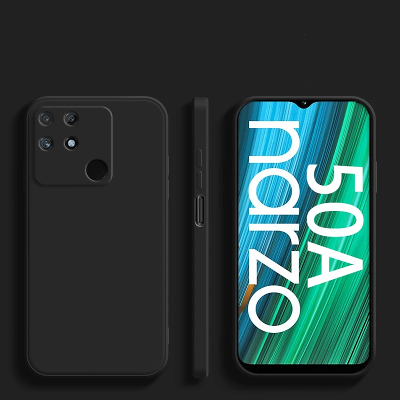 for realme narzo 50a case cover narzo 50a 50i 30a 30 5g cases liquid silicone shockproof tpu phone back case realme narzo 50a free global shipping