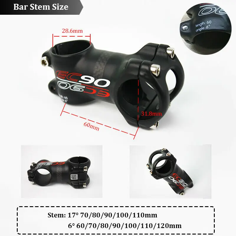 EC90 Potencia MTB штанга из углеродного волокна 31 8 мм руля велосипеда 6/17 градусов