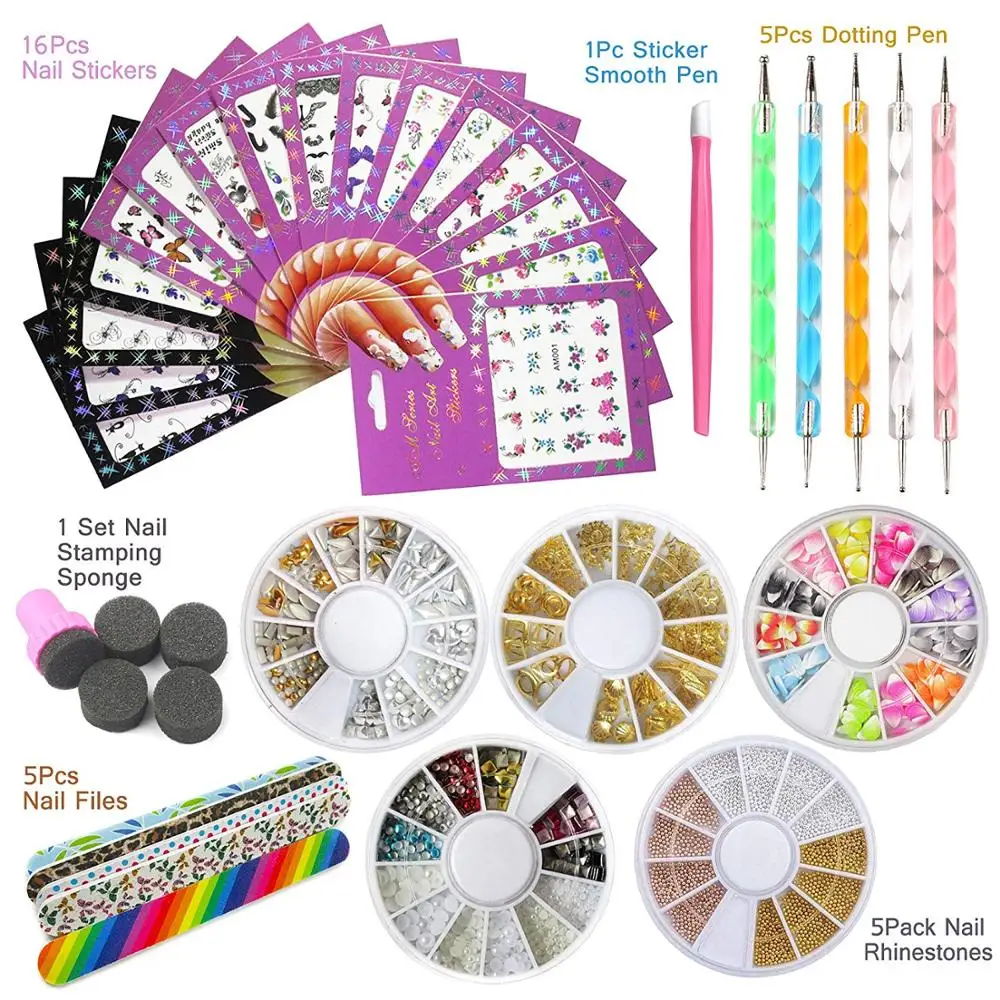 Инструменты для маникюра педикюра набор инструментов 16 шт наклейки ногтей 5