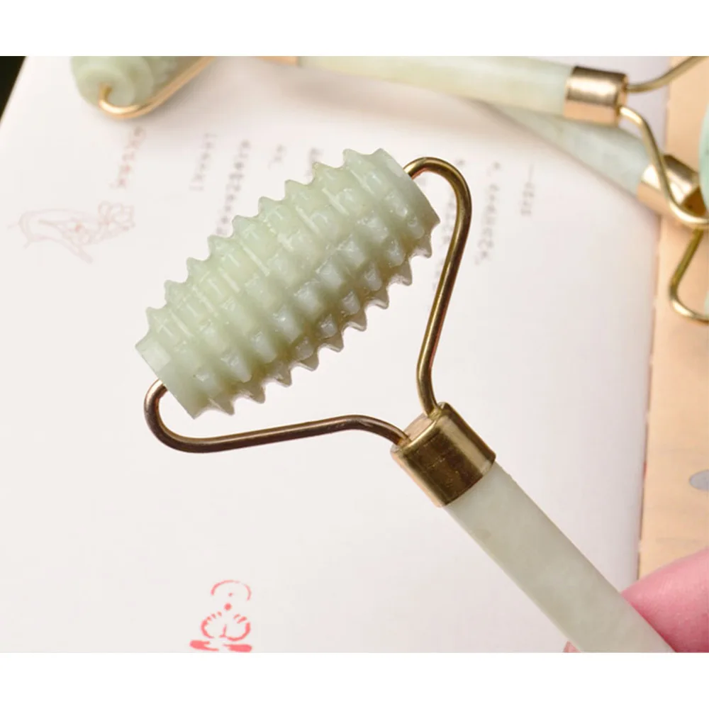 Кристаллический кварцевый ролик Нефритовый камень двойная головка Шипованная