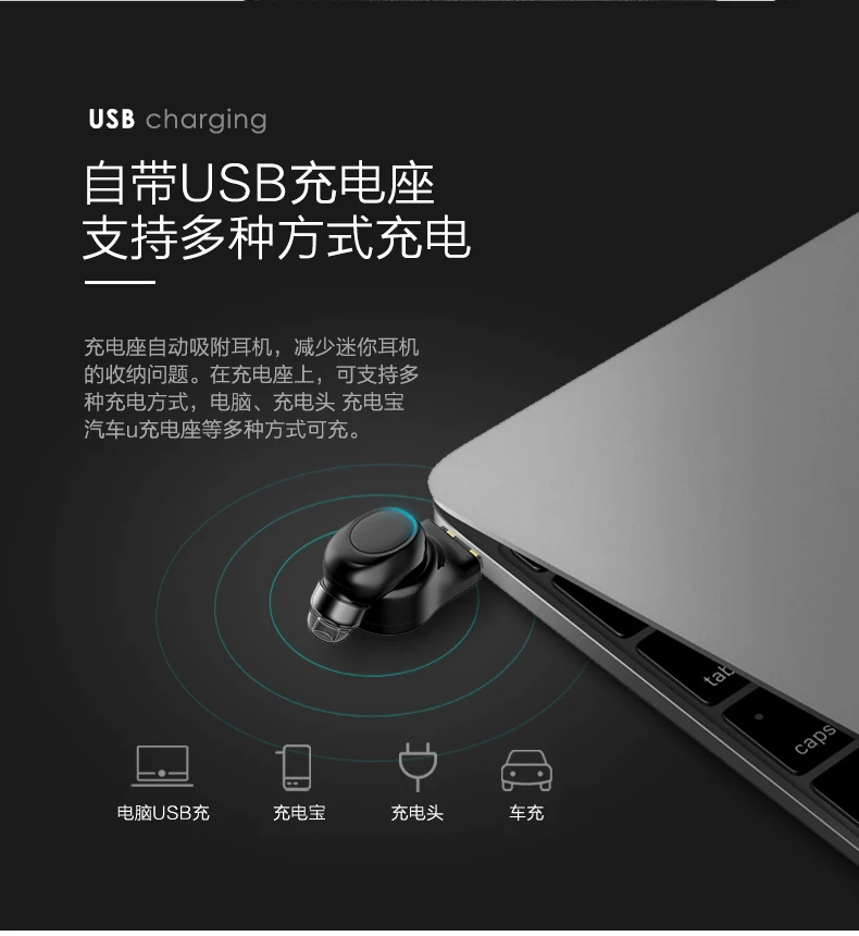 Наушники в ухо Мини Bluetooth наушники Беспроводная гарнитура V4.1 Шумоподавление для