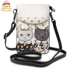 Сумка через плечо с милым котом, кожаная сумка с модным принтом для женщин, уличная многофункциональная сумка с принтом для подростков