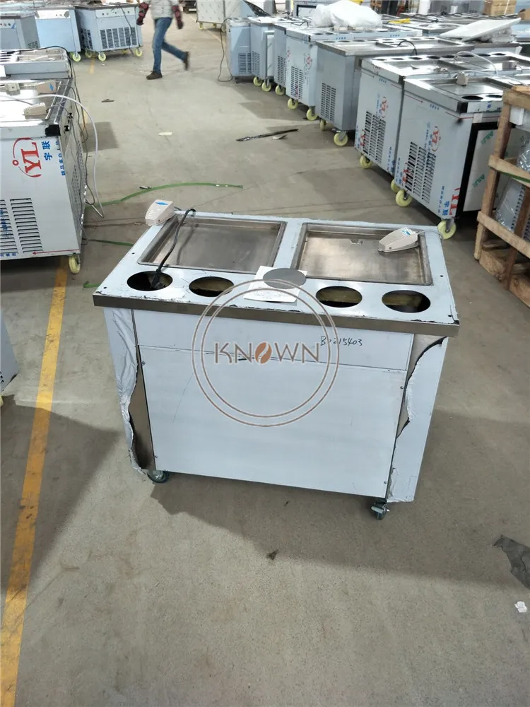 Высокое качество двойная квадратная сковорода с 5 баками жареное мороженое