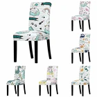 Чехлы с мультяшными животными для стула стрейч для столовой, отеля, банкета, стула, защитный чехол