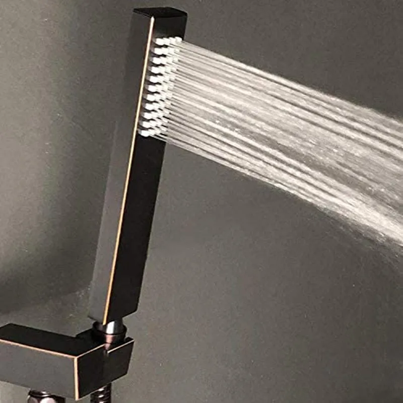 Роскошная бронзовая потолочная Душевая система для ванной комнаты с черным