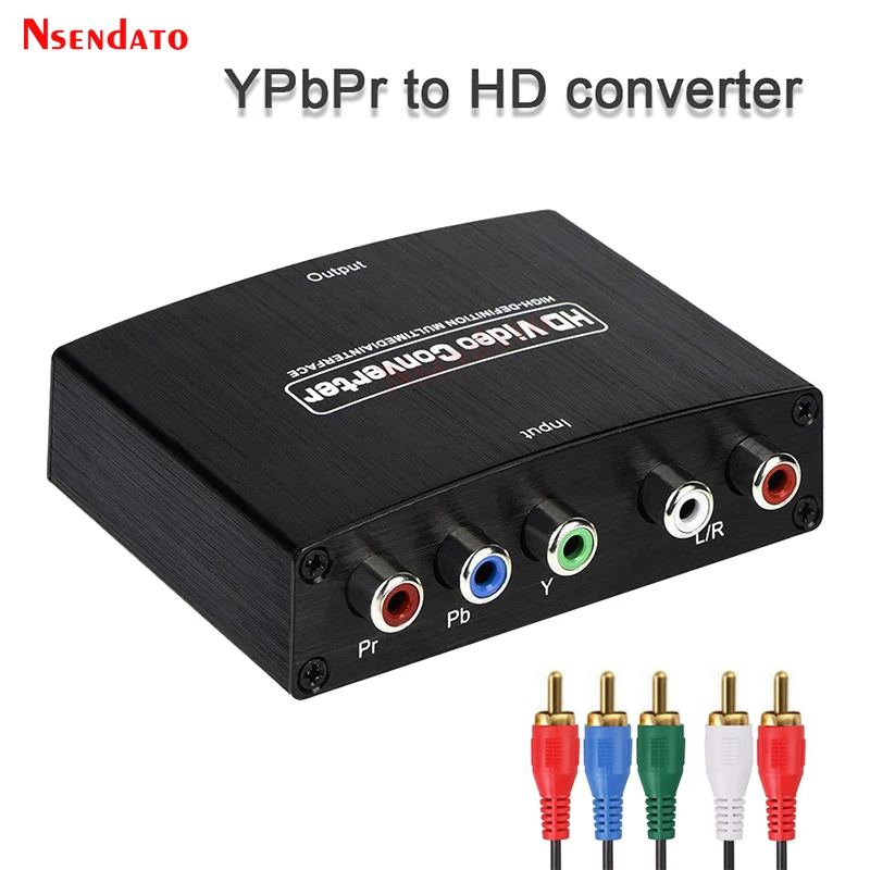 Ypbpr para Hdmi-compatível Conversor de Áudio de Vídeo Rca para hd Adaptadores para Ps2 Adaptador Conectores Xbox Hdtv 1080p Dvd Psp